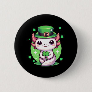 Axolotl St. Patrick's Day Jungen Mädchen Axolotl S Button