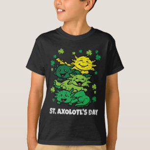 Axolotl St Patricks Day Süße Tier Kleeblatt Clove T-Shirt