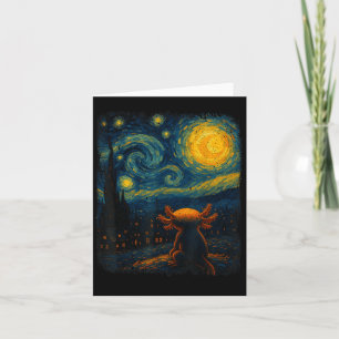 Axolotl Starry Night Van Gogh Kunstgeschenke für M Karte