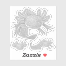 Axolotl Stickers - GRAY - 3 Pack
