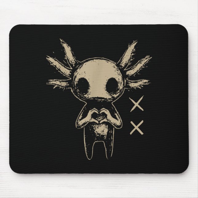 Axolotl Still Emo Goth  Mousepad (Vorne)