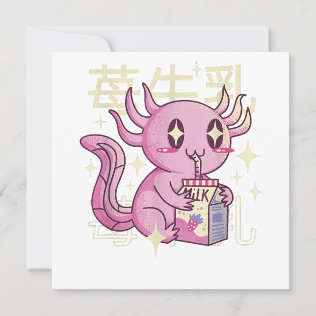 Axolotl Strawberry Milk Japan Style Japanisch Kawa (Vorderseite)