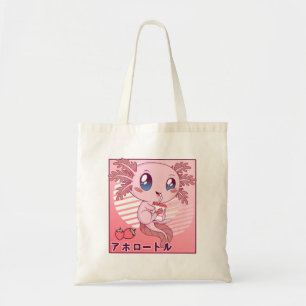 Axolotl Strawberry Milk Retro Kawaii Japan Axolotl Tragetasche