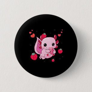 Axolotl Strawberry Milk Shake Kawaii Japanischer A Button