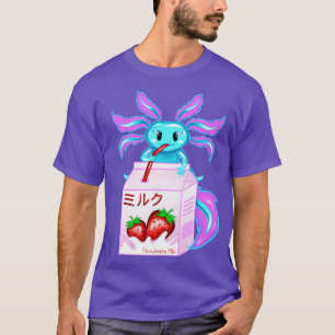Axolotl Strawberry Milk Shake Kawaii Niedlich Japa T-Shirt