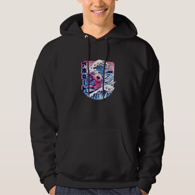 Axolotl surft hoodie (Vorderseite)
