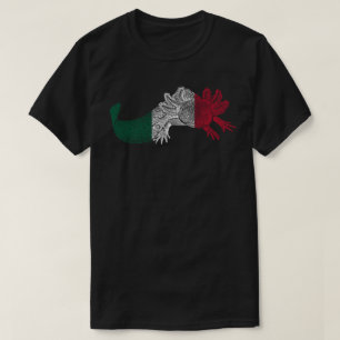 Axolotl T-Shirt - ROT, WEISS & GRÜN - Mexiko-Flagg