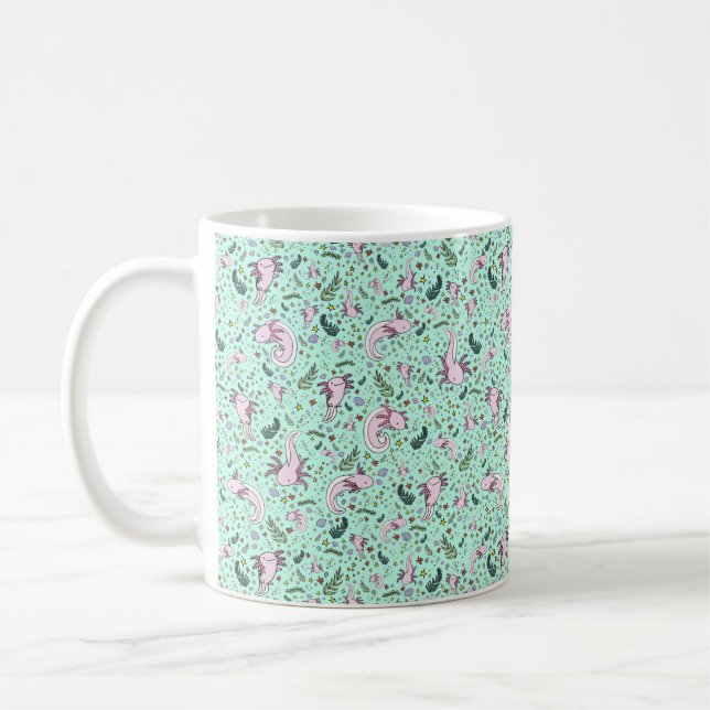 Axolotl-Tasse, grün Kaffeetasse (Links)