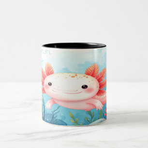Axolotl‑Tasse – süßes Unterwasser‑Salamander‑Gesch Zweifarbige Tasse