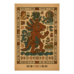 Axolotl Teotl - Gott der Gewässer Poster