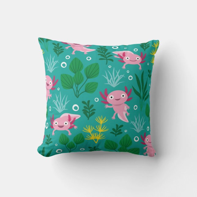 Axolotl Throw Pillow Kissen (Vorderseite)