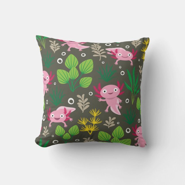 Axolotl Throw Pillow Kissen (Vorderseite)