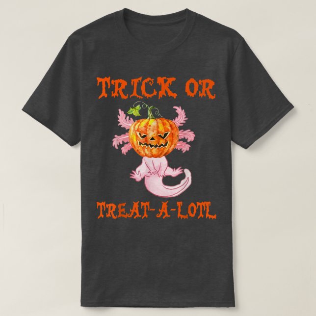 Axolotl-Trick oder -Behandlung Axolotl Halloween-K T-Shirt (Design vorne)