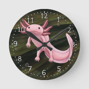 Axolotl-Uhr Runde Wanduhr