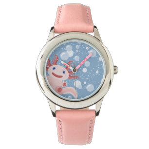 Axolotl und Bubbles Bold Vector Design Armbanduhr