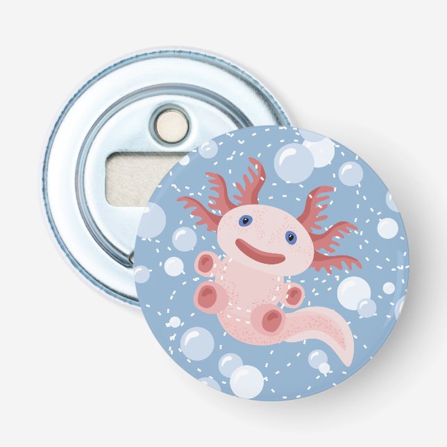 Axolotl und der Blasen-mutige vektorentwurf Flaschenöffner (Vorderseite)