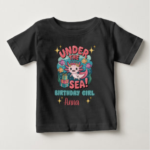 Axolotl Under Sea Birthday Girl Niedlicher Ozean Baby T-shirt