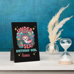 Axolotl Under Sea Birthday Girl Niedlicher Ozean Fotoplatte