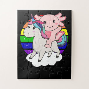 Axolotl Unicorn Rainbow Animals Unicorn Puzzle