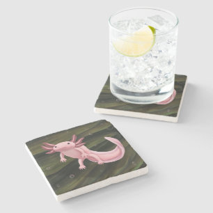 Axolotl Untersetzer aus Stein
