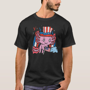 Axolotl Us Flag Top Hat Niedlich 4. Juli Patriot