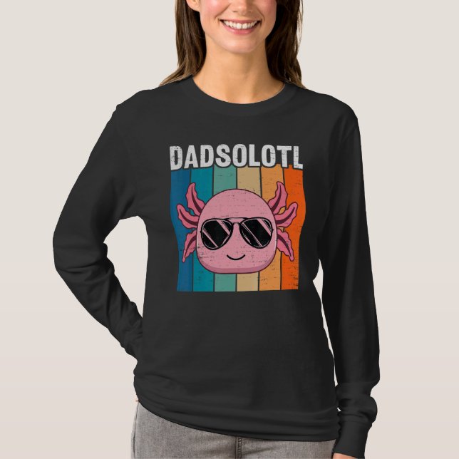 Axolotl Vater mit Sonnenbrille Retro Cooler Vater  T-Shirt (Vorderseite)