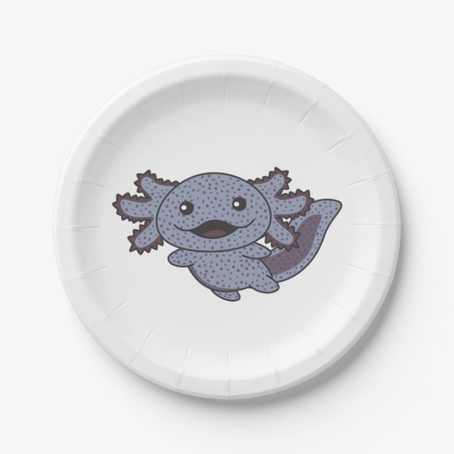 Axolotl verschiedene Arten von Axolotls Sweet Anim Pappteller (Vorderseite)