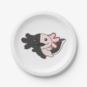 Axolotl Verschiedene Axolotls-Niedliche Tiere B Pappteller