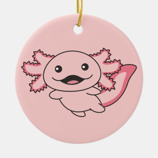 Axolotl Verschiedene Axolotls-Niedliche Tiere C Keramik Ornament (Vorne)
