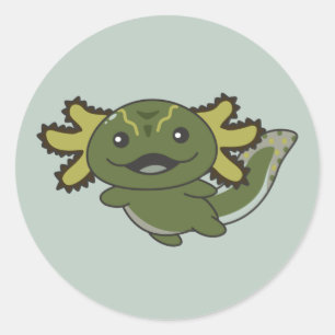 Axolotl Verschiedene Axolotls-Niedliche Tiere C Runder Aufkleber