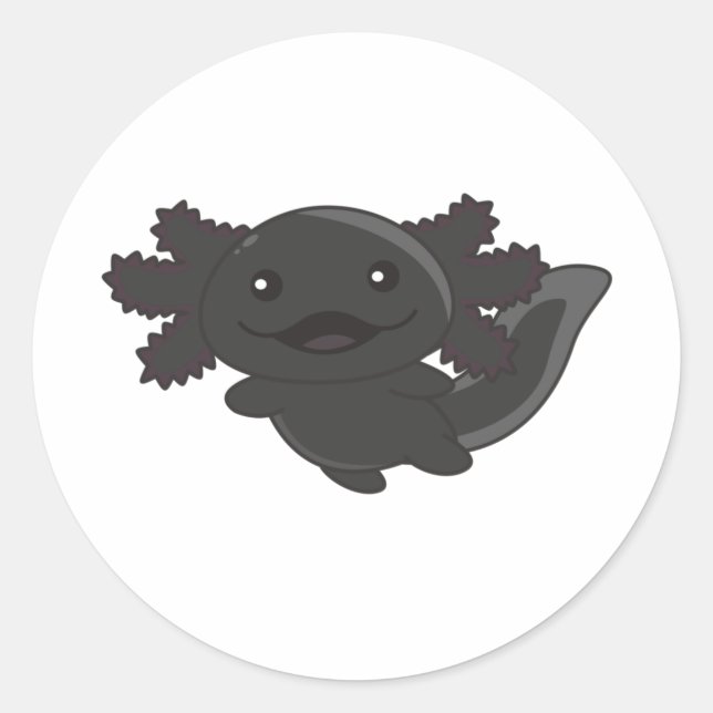 Axolotl Verschiedene Axolotls-Niedliche Tiere C Runder Aufkleber (Vorderseite)