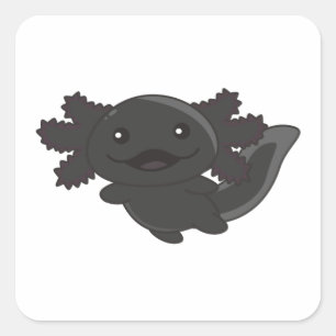 Axolotl verschiedene Typen von Axolotls-Niedlichen Quadratischer Aufkleber