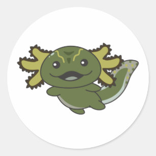 Axolotl verschiedene Typen von Axolotls-Niedlichen Runder Aufkleber