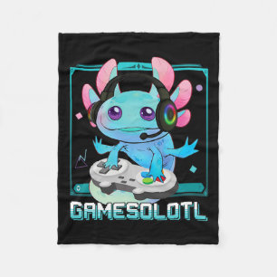 Axolotl Video Gamer Kawaii Pastel Goth Niedlich An Fleecedecke
