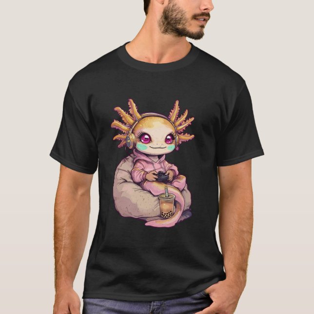 Axolotl Video Games Niedlich Kawaii Girl Axolotl G T-Shirt (Vorderseite)