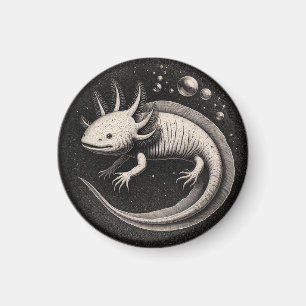 Axolotl Vintag Illustration Magnet