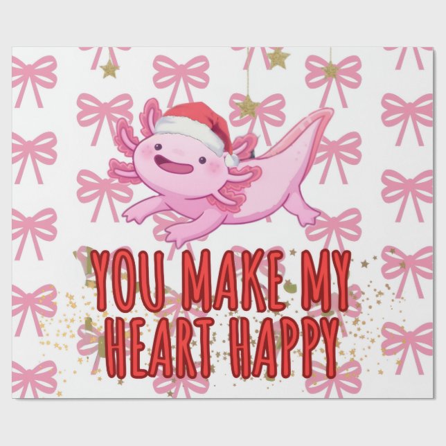 Axolotl Weihnachten Geschenkpapier (Flach)