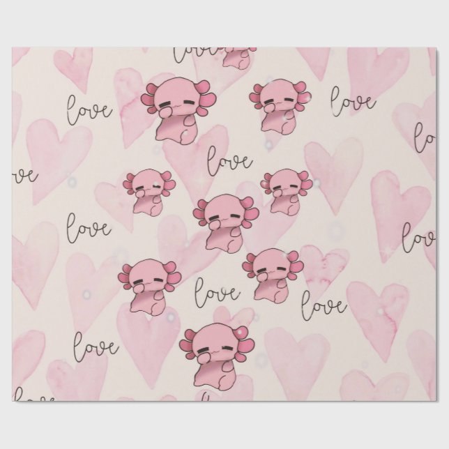 Axolotl Weihnachten Geschenkpapier (Flach)