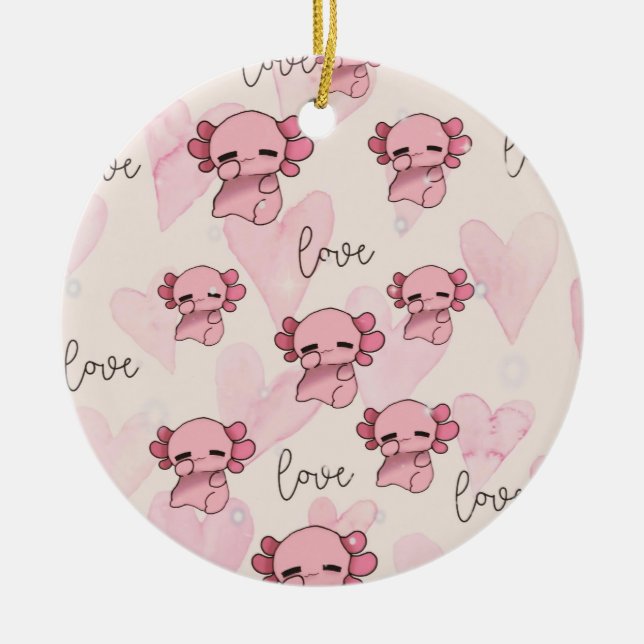 Axolotl Weihnachten Keramik Ornament (Vorne)