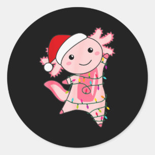 Axolotl Weihnachts Fee Licht Weihnachten Axolotl  Runder Aufkleber