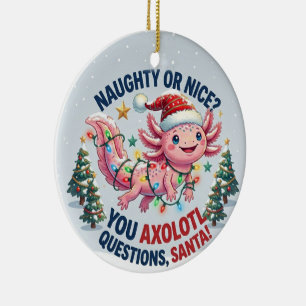 Axolotl Weihnachtsmann-Ornament - Sie haben Axolot Keramik Ornament