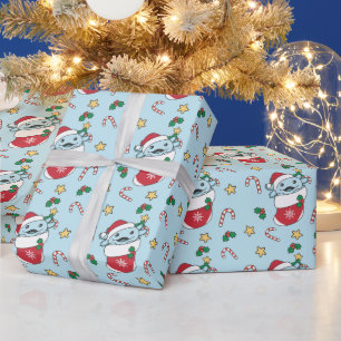 Axolotl Weihnachtsschnee Wintertiere Axolotls Geschenkpapier