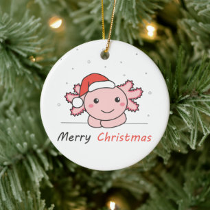 Axolotl Weihnachtsschnee Wintertiere Axolotls Keramik Ornament