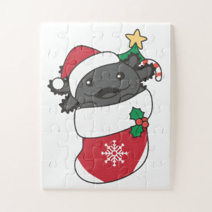 Axolotl Weihnachtsschnee Wintertiere Axolotls Puzzle