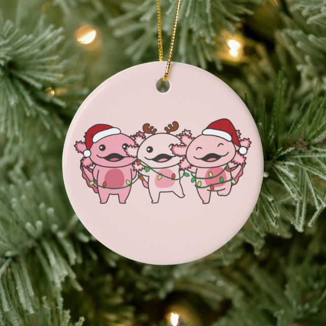 Axolotl Weihnachtstiere Sweet Axolotls Keramik Ornament (Baum)