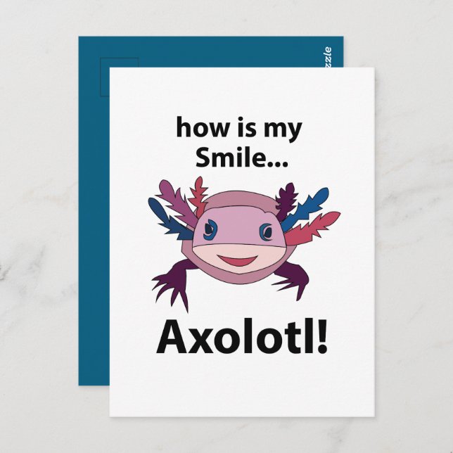 Axolotl Wie ist mein Lächeln lustig Axolotl Postkarte (Vorne/Hinten)