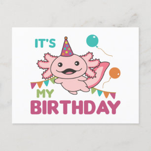 Axolotl-Wünsche zum Geburtstag Süße Axolotls-Post Postkarte
