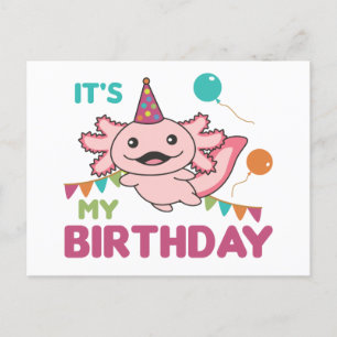 Axolotl-Wünsche zum Geburtstag Süße Axolotls-Post Postkarte