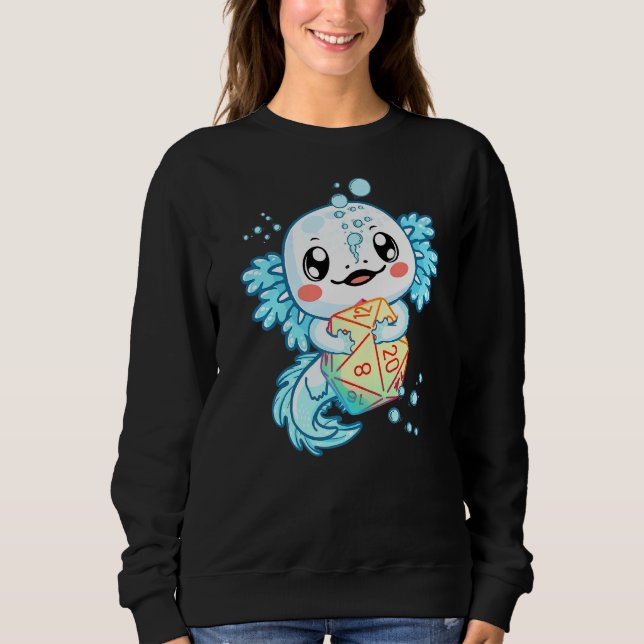 Axolotl Würfel für Drachen D20 RPG Gamer Men Women Sweatshirt (Vorderseite)