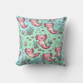 Axolotl-Wurfkissen, pastellfarbenes Muster Kissen
